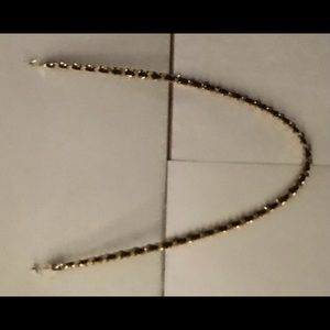 Gold Tone Interwoven with Black Leather Belt 45 1/2” Long